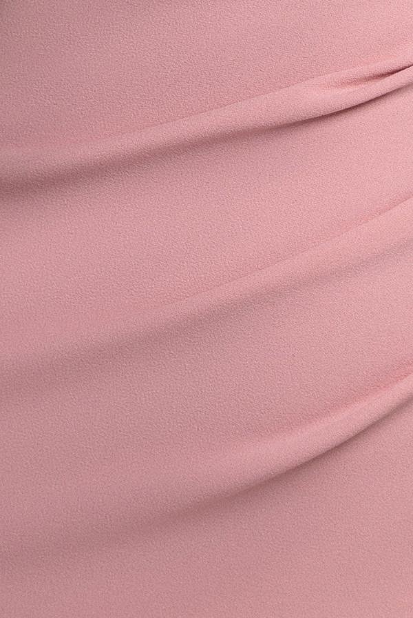 Organza Bow One Shoulder Scuba Crepe Maxi Dress - Blush Pink DR4812