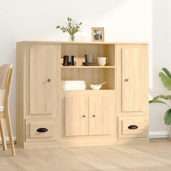 Berkfield Highboards 3 pcs Sonoma Oak Engineered Wood