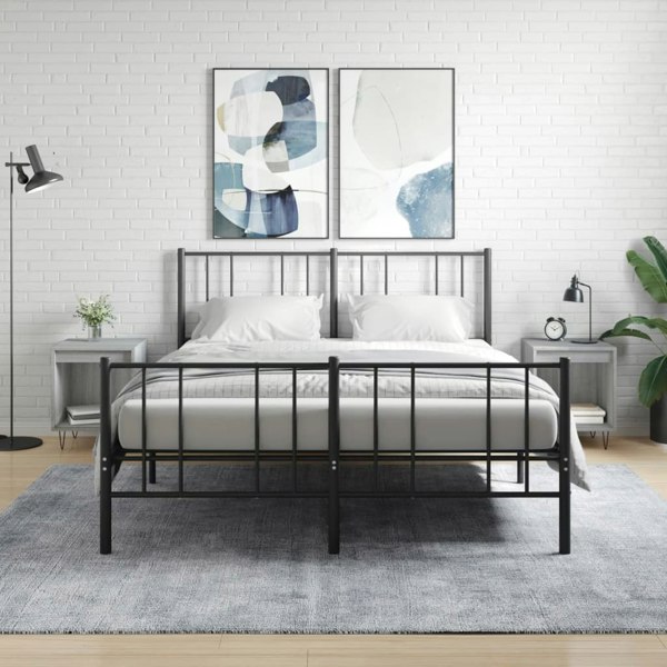 Berkfield Bedside Cabinets 2 pcs Grey Sonoma 40x35x50 cm Engineered Wood