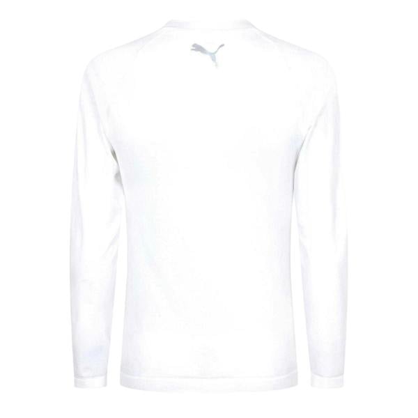 Puma Mens Logo Crew Neck Fitted Base Layer Top - White - 