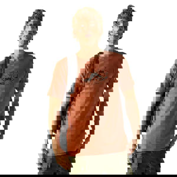 Regatta Mens Cline IX Mountain T-Shirt - Brick Red