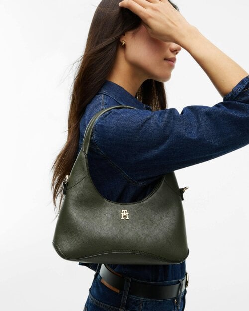 Tommy Hilfiger TH Everyday Womens Mini Hobo Bag - Dark Olive