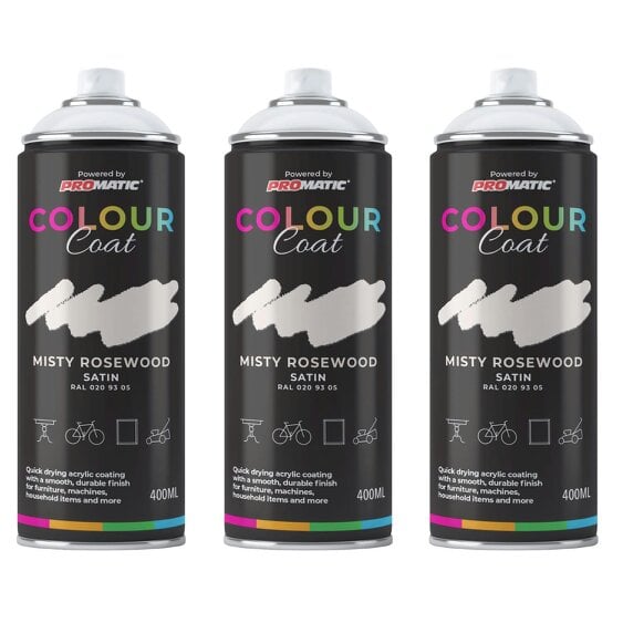 Colour Coat 3X Misty Rosewood RAL 020 93 05 Satin Spray Paint 400ml
