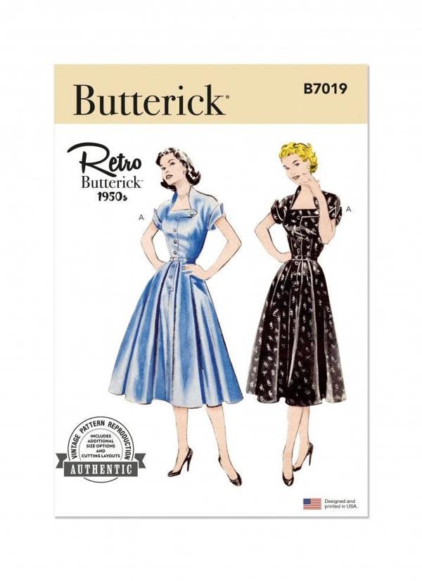 Butterick Sewing Pattern 7019, Dresses, Vintage Style for Women, K5 (8-10-12-14-16) - Intermediate