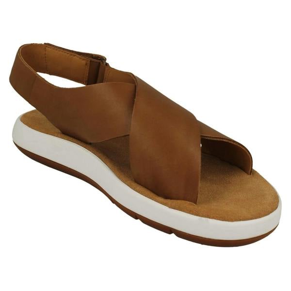 Clarks Ladies Clarks Unstructured Cross Detailed Wedge Heel Sandals Jemsa Cross