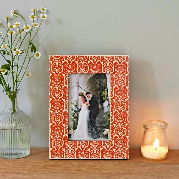 Paper High Vidya Orange Patterned Photo Frame