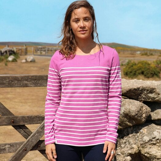Lazy Jacks LJ97 - Long Sleeve Striped Breton - Raspberry