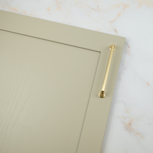 Handle & Home Satin Brass Octagonal Cabinet Handles & Coordinating Knob