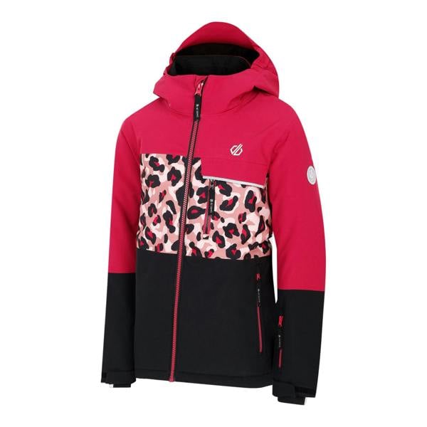 Dare 2B Childrens/Kids Traverse II Cheetah Print Ski Jacket - Berry Pink/Dusty Rose - 