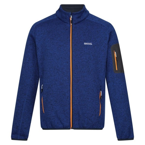 Regatta Mens Newhill Marl Full Zip Fleece Jacket - New Royal/Persimmon