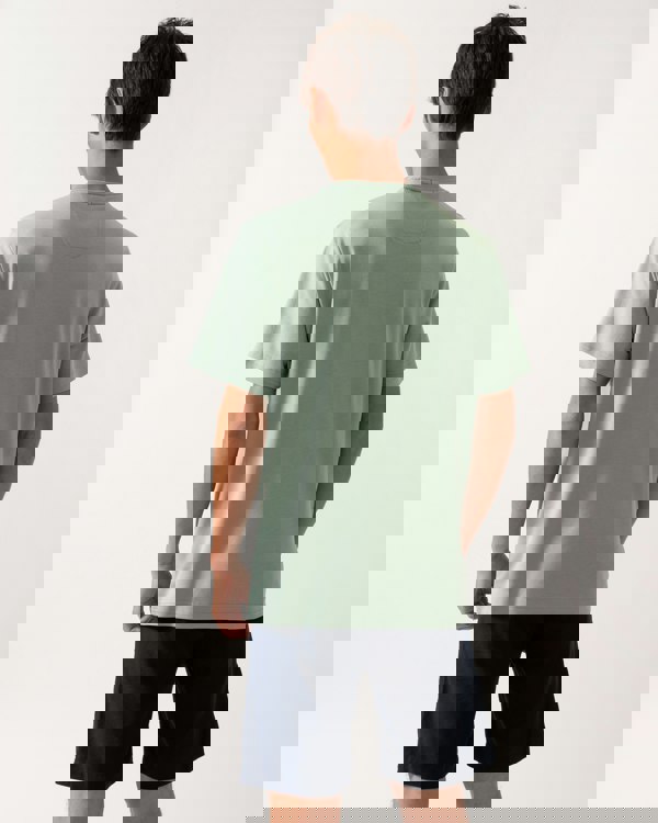 BOSS Green Tee Mens Interlock-Cotton T-Shirt with Circle Artwork - Open Green 357