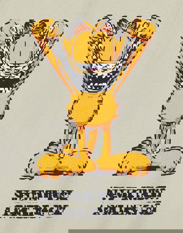 Garfield Boys Beige Smiling Cat Short Sleeved T-Shirt