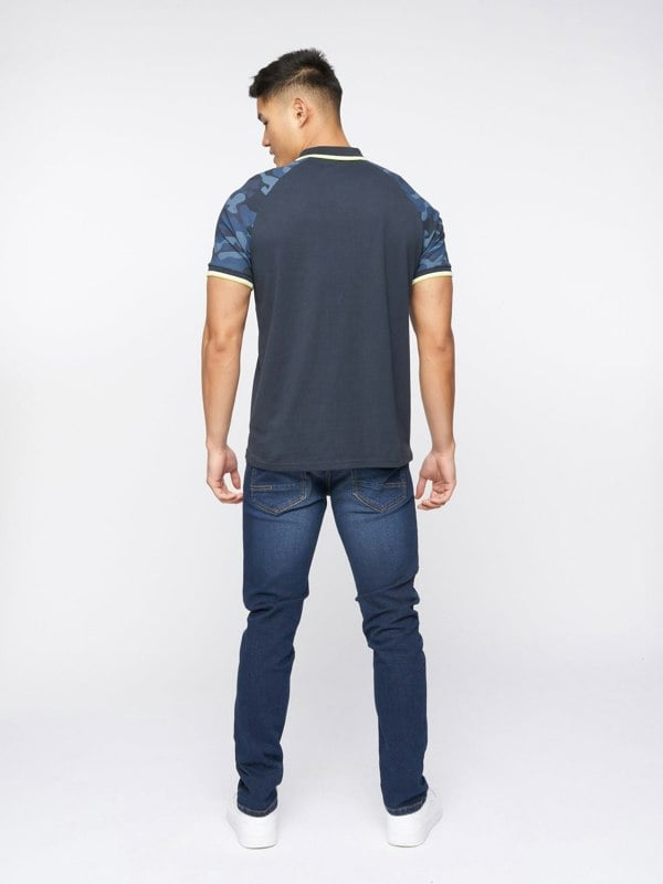 Crosshatch Cramdark Camo Polo Navy