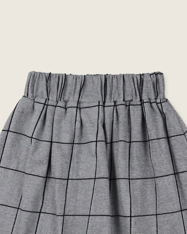 Grey Window Pane Check Print Skirt - image 3