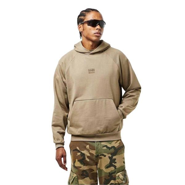 Napapijri Mens Cotton Blend Raglan Hoodie - Rock - 