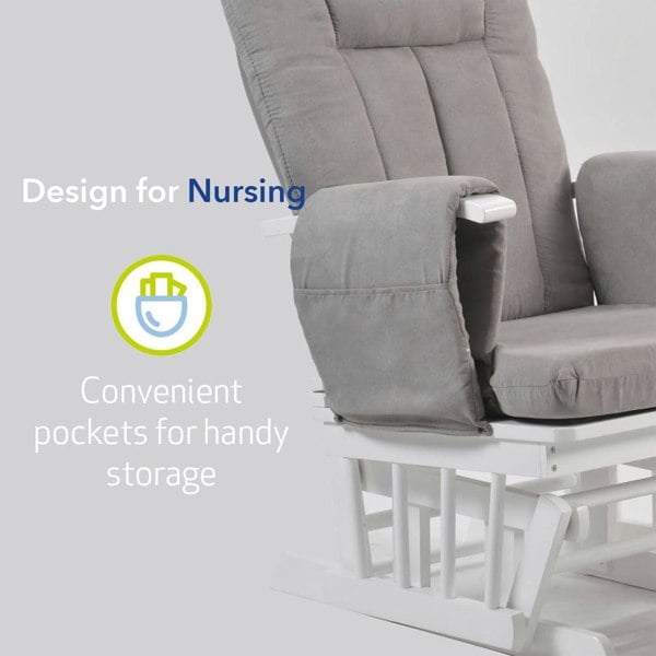Kub Nursing Chair and Footstool - Mothercare Best Seller - White/Grey