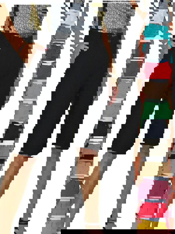 Paulo Due Women's Stretch Cuffed Bermuda Shorts