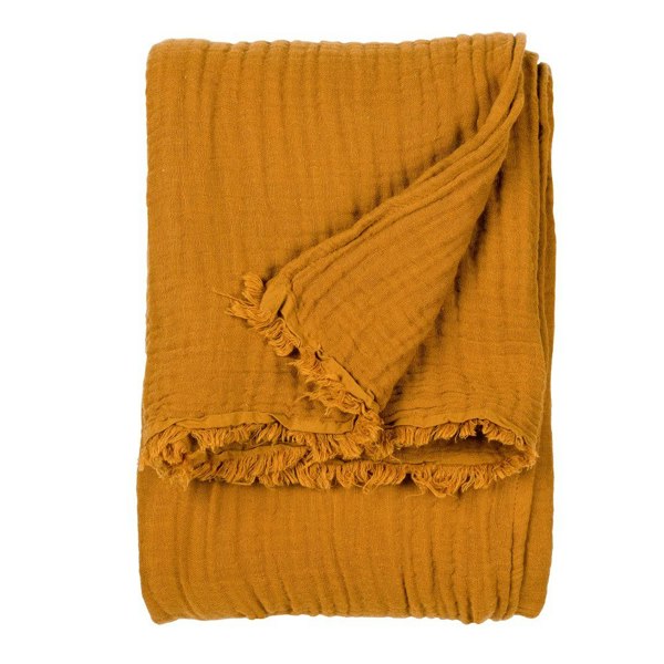 Yard Lark Cotton Crinkled Throw - Cumin