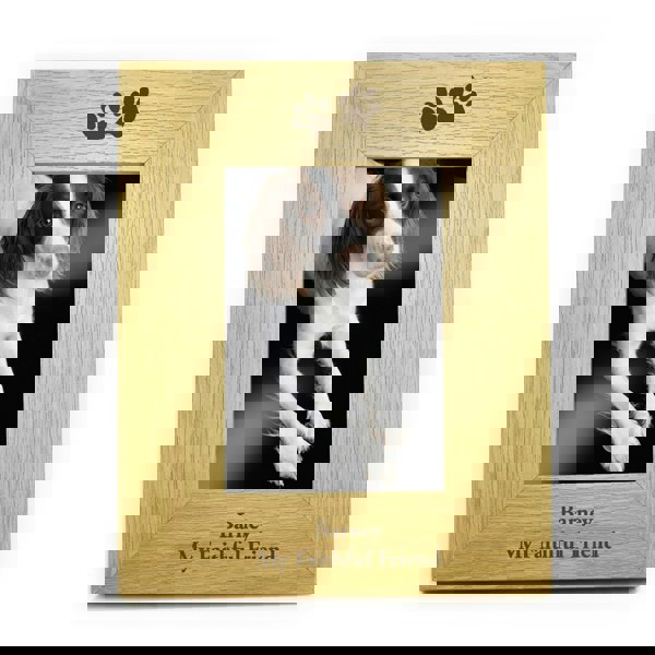 Personalised Memento Company Personalised 6x4 Pets Wooden Photo Frame