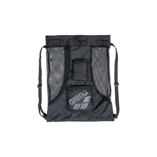 Arena All Set Mesh Bag - 40L black drawstring with logo pocket
