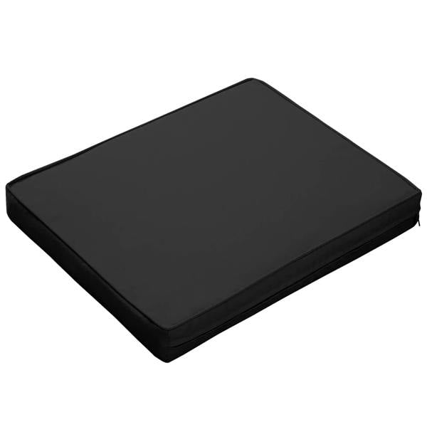 Black seat cushion pad, thick square padded cushion with smooth top surface