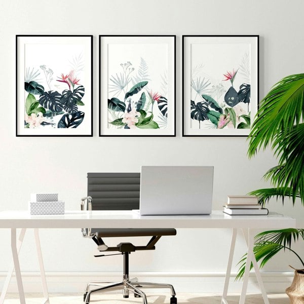 Artwork for offices | set of 3 Tropical wall art