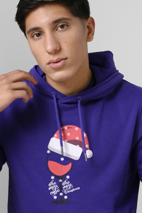 ENORSIA Mens Christmas Graphic Hoodie
