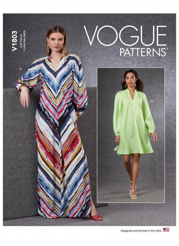 Vogue Sewing Pattern 1803, Dresses for Women, Y (XS-S-M) - Intermediate