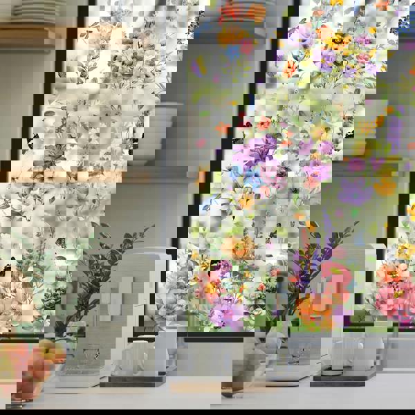 WALPLUS WSW6018 - Colourful Flowers with Dragonflies and Butterflies Window Clings