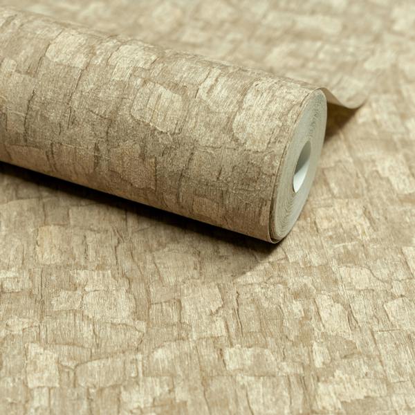 Grandeco Boutique Azobe Cork Effect Luxury Weight Embossed Wallpaper, Sand