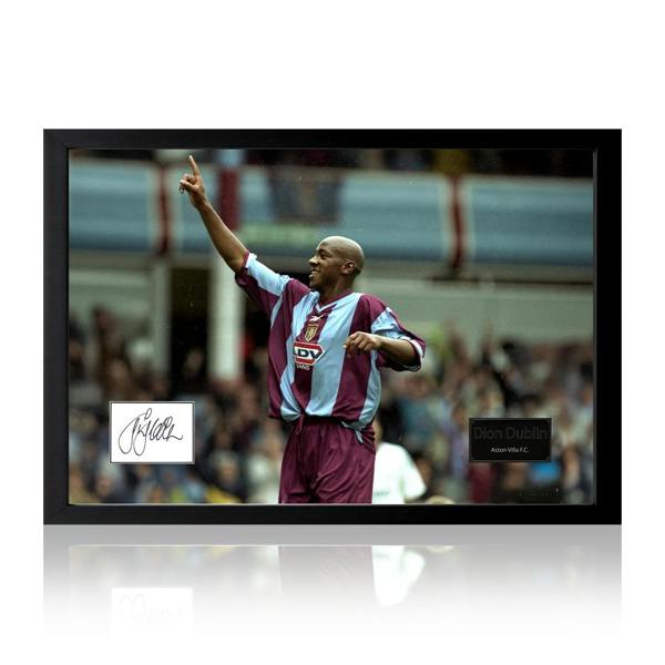 Dion Dublin Signed Aston Villa Cut Iconic Frame