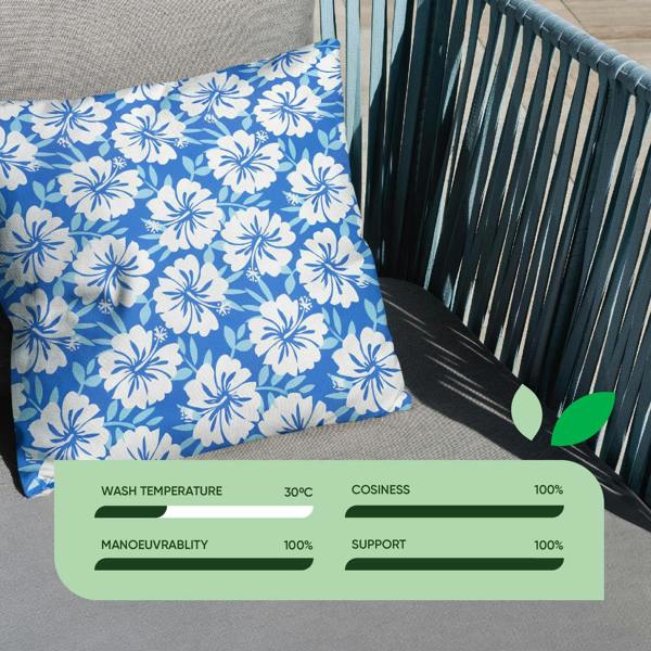 Gardenwize Pair of Outdoor Scatter Cushions – Blue Hawaiian Design