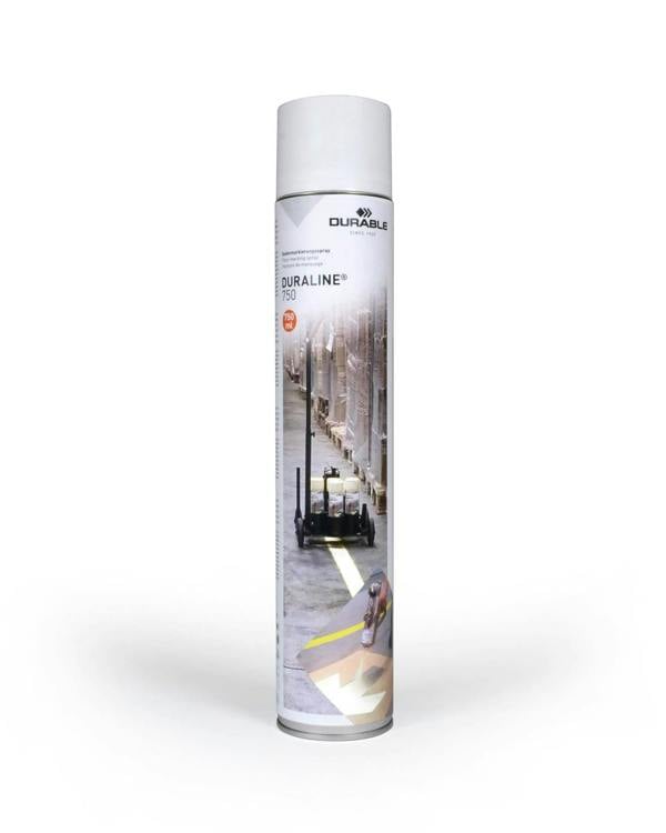 Durable DURALINE Floor Marking Spray 750ml | Permanent Line Paint | White