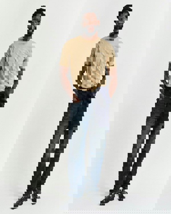 GANT Mens Short Sleeve Printed Graphic T-Shirt - 232 Oak Beige