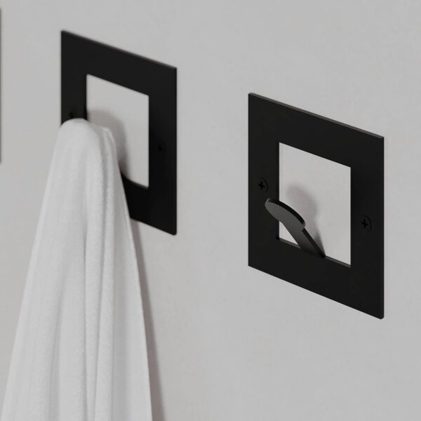 Decortie Modern Kaly Unique Metal Square Triple Hooks for Hanging, Set of 3 Square Shape Hooks Kitchen, Waterproof (Matte, )