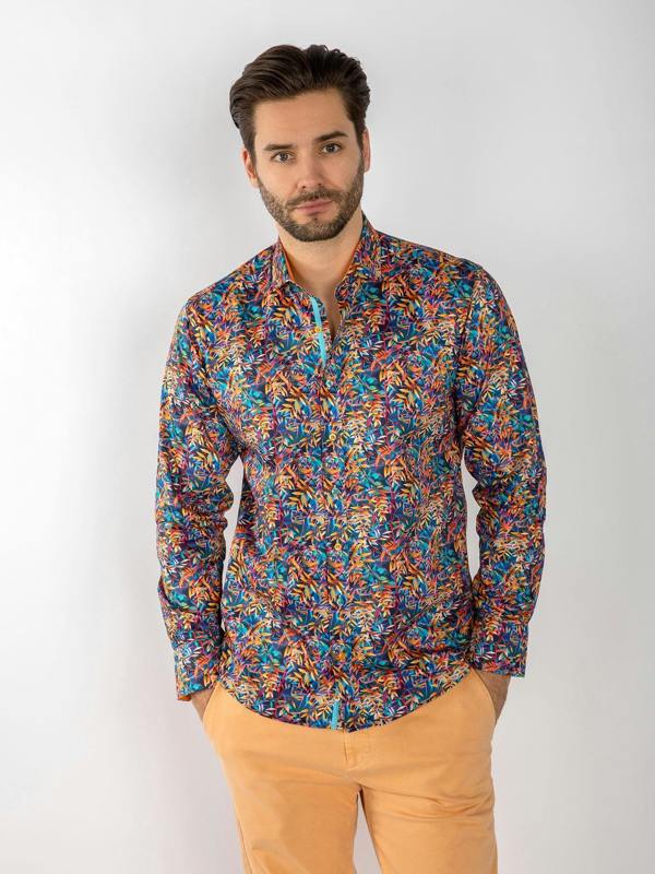 TENCEL CL25150 MULTICOLOUR LEAVES - Claudio Lugli Shirts