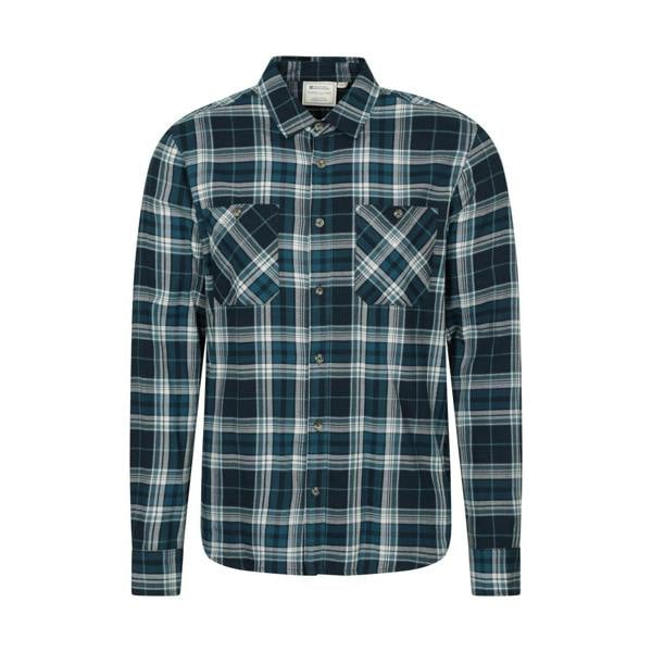 Mountain Warehouse Mens Maine Flannel Long-Sleeved Shirt - Petrol - 