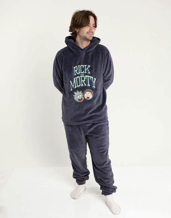 Rick And Morty Mens Grey Character Long Sleeve Long Leg Pyjama Set