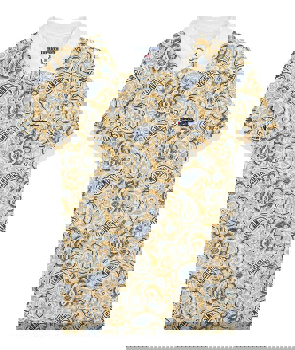 Lambretta Mens Classic Paisley Print Mod Retro Ska Casual Polo