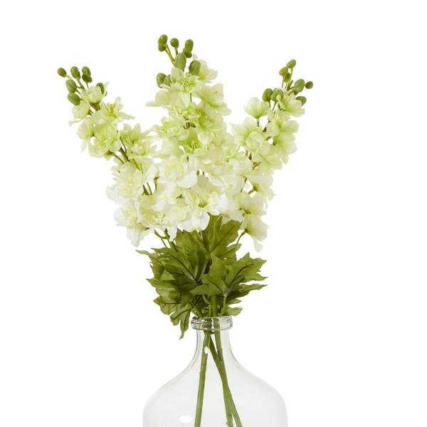 Wyld Haus Set of 3 Artificial Flowers White Elatum Delphinium Stems