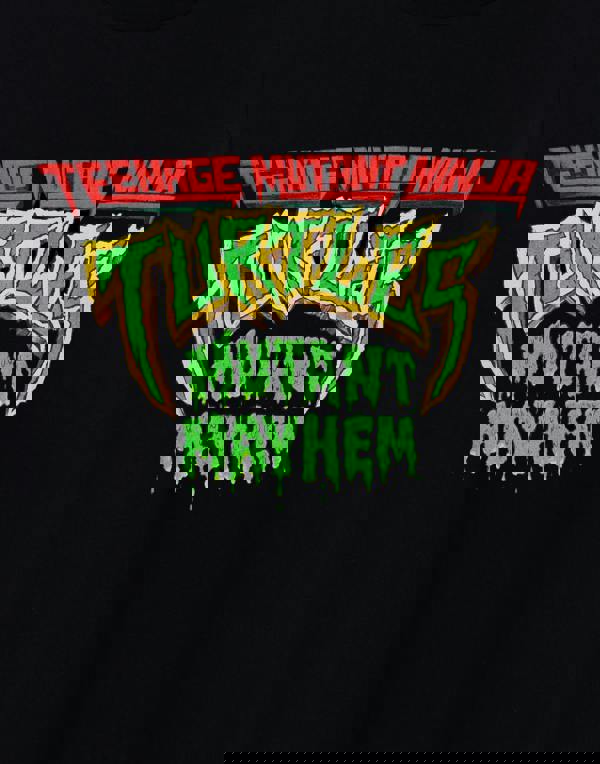 Teenage Mutant Ninja Turtles Mens Black Mutant Mayhem Logo Short Sleeved T-Shirt