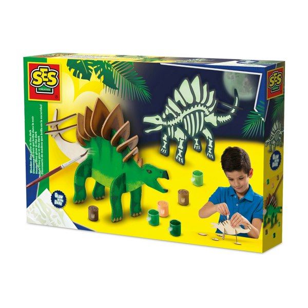 Dino SES Creative Wooden dino glow in the dark