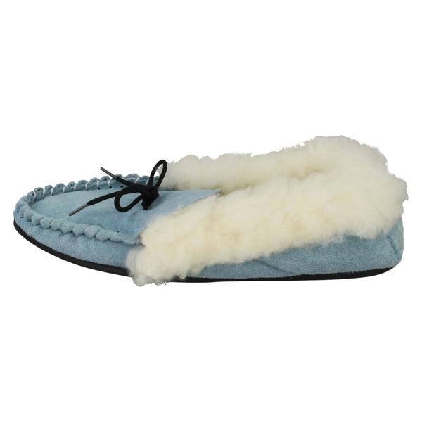 Spot On Ladies Spot On Slip On Slippers Real Suede Moccasin