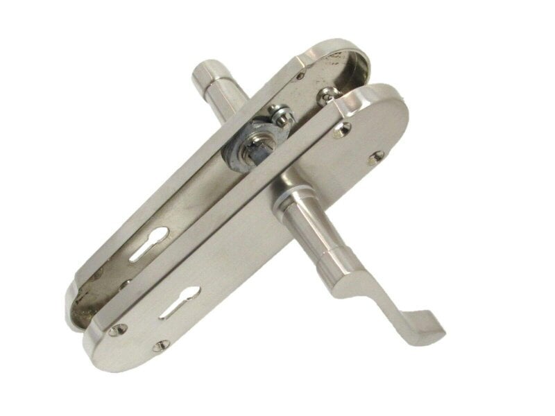 EDH Door Hardware Epsom Satin Nickel Internal Door Handle Set on 170mm Back Plate