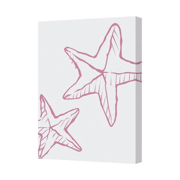 Benjamin Tate Design Pink Starfish Canvas Wall Art Coastal Home Decor Print
