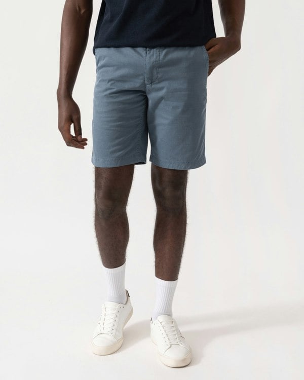 BOSS Orange Slim-Fit Mens Chino Shorts in Stretch-Cotton Twill - Open Blue 462 - CHO - Designer Mens Shorts