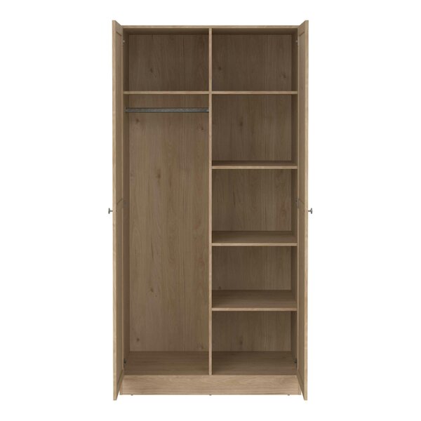 Wyld Haus Cherryfern Natural Oak Wood Wardrobe 2 Frame Doors