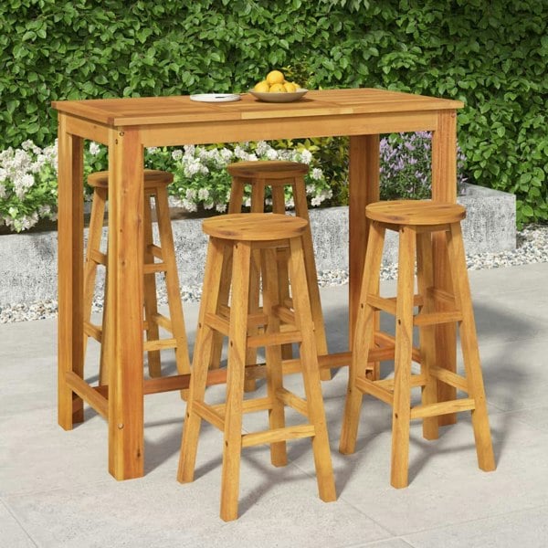 Berkfield 5 Piece Garden Dining Set Solid Wood Acacia
