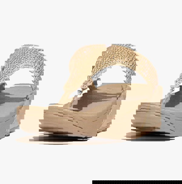 FitFlop LULU CRYSTAL Womens Toe Post Latte Beige