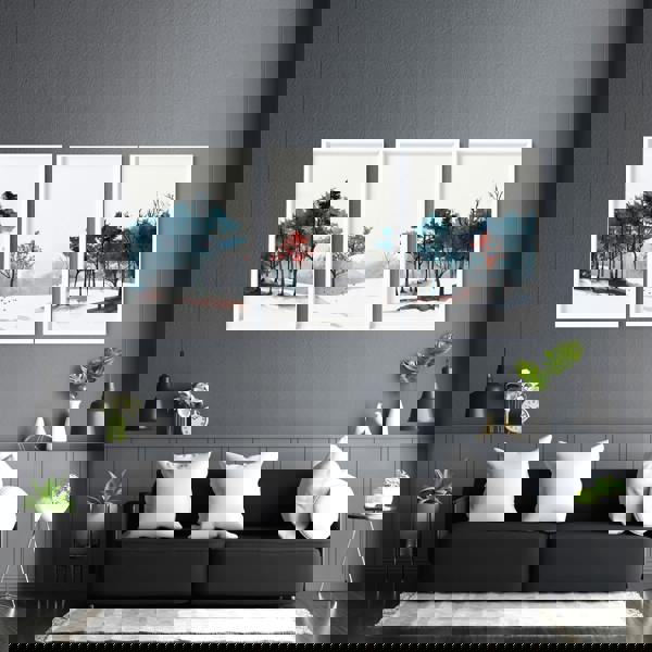 Blue Wall Art For Living Room | Set of 3 wall art prints